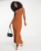 Abercrombie & Fitch Abercrombie & Fitch midaxi slip dress in brown - 3