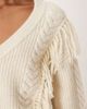 Abercrombie & Fitch Abercrombie & Fitch mini sweater dress with fringing in cream-White - 2