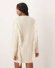 Abercrombie & Fitch Abercrombie & Fitch mini sweater dress with fringing in cream-White - 4