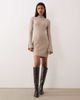 Abercrombie & Fitch Abercrombie & Fitch mock neck sweater midi dress in cream-White - 2