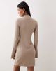 Abercrombie & Fitch Abercrombie & Fitch mock neck sweater midi dress in cream-White - 3