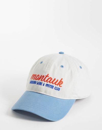 Abercrombie & Fitch Abercrombie & Fitch Montauk baseball cap in white and blue