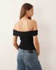 Abercrombie & Fitch Abercrombie & Fitch off shoulder top with hardware detail in black - 4