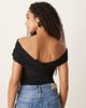 Abercrombie & Fitch Abercrombie & Fitch off the shoulder asymmetric wrap bodysuit in black - 4