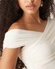 Abercrombie & Fitch Abercrombie & Fitch off the shoulder asymmetric wrap bodysuit in white - 2