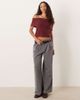 Abercrombie & Fitch Abercrombie & Fitch off the shoulder foldover top in burgundy-Red - 2