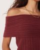 Abercrombie & Fitch Abercrombie & Fitch off the shoulder foldover top in burgundy-Red - 3