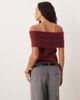 Abercrombie & Fitch Abercrombie & Fitch off the shoulder foldover top in burgundy-Red - 4