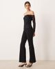 Abercrombie & Fitch Abercrombie & Fitch off the shoulder lace top with built in bra in black - 3
