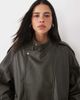 Abercrombie & Fitch Abercrombie & Fitch oversized faux leather bomber jacket in khaki green - 4