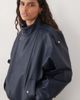 Abercrombie & Fitch Abercrombie & Fitch oversized faux leather bomber jacket in navy - 1