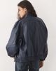 Abercrombie & Fitch Abercrombie & Fitch oversized faux leather bomber jacket in navy - 4