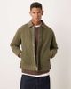 Abercrombie & Fitch Abercrombie & Fitch padded worker jacket with corduroy collar in green - 1