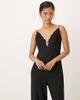 Abercrombie & Fitch Abercrombie & Fitch plunge jumpsuit with lace detail in black - 1