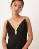 Abercrombie & Fitch Abercrombie & Fitch plunge jumpsuit with lace detail in black - 4