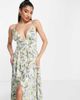 Abercrombie & Fitch Abercrombie & Fitch plunge maxi dress in tropical print-Multi - 3