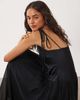 Abercrombie & Fitch Abercrombie & Fitch plunge neck flowy maxi dress in black - 1