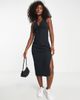 Abercrombie & Fitch Abercrombie & Fitch plunge o-ring midi dress in black - 4