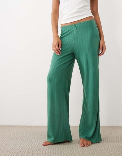 Abercrombie & Fitch Abercrombie & Fitch pointelle pyjama pants in green