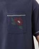 Abercrombie & Fitch Abercrombie & Fitch premium heavyweight T-shirt with embroidered detail in washed navy-Blue - 4