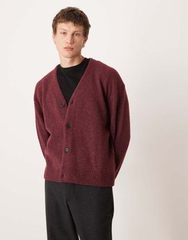 Abercrombie & Fitch Abercrombie & Fitch preppy cardigan in burgundy-Red