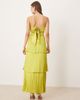 Abercrombie & Fitch Abercrombie & Fitch ruched bandeau pleated tiered maxi dress in lime green - 2