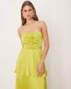 Abercrombie & Fitch Abercrombie & Fitch ruched bandeau pleated tiered maxi dress in lime green - 4