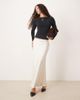 Abercrombie & Fitch Abercrombie & Fitch satin look high rise bias cut maxi skirt in cream-Neutral - 1