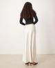 Abercrombie & Fitch Abercrombie & Fitch satin look high rise bias cut maxi skirt in cream-Neutral - 3