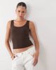 Abercrombie & Fitch Abercrombie & Fitch scoop neck tank top with built in bra in brown - 1