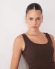 Abercrombie & Fitch Abercrombie & Fitch scoop neck tank top with built in bra in brown - 2