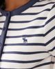 Abercrombie & Fitch Abercrombie & Fitch short sleeve button up icon T-shirt in white striped print - 3