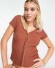 Abercrombie & Fitch Abercrombie & Fitch short sleeve cardi top in brown - 1