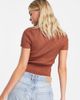 Abercrombie & Fitch Abercrombie & Fitch short sleeve cardi top in brown - 2
