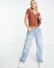 Abercrombie & Fitch Abercrombie & Fitch short sleeve cardi top in brown - 4