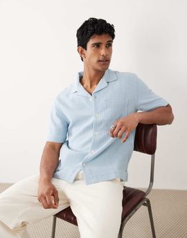 Abercrombie & Fitch Abercrombie & Fitch short sleeve shirt in light blue