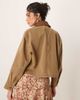 Abercrombie & Fitch Abercrombie & Fitch short workwear denim jacket in beige-Neutral - 3