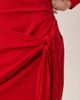 Abercrombie & Fitch Abercrombie & Fitch slash neck long sleeve mini dress with tie up front detail in red - 4