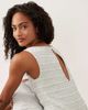Abercrombie & Fitch Abercrombie & Fitch slash neck smocked skort mini dress in white pinstripe - 2