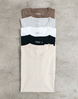 Abercrombie & Fitch Abercrombie & Fitch slim fit icon logo T-shirt 5 pack in multi