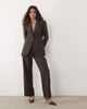 Abercrombie & Fitch Abercrombie & Fitch Sloane high rise wide leg pants in brown pinstripes - part of a set - 1