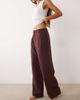 Abercrombie & Fitch Abercrombie & Fitch Sloane high rise wide leg pants with belt in burgundy-RED - 2