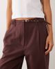 Abercrombie & Fitch Abercrombie & Fitch Sloane high rise wide leg pants with belt in burgundy-RED - 3