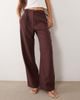 Abercrombie & Fitch Abercrombie & Fitch Sloane high rise wide leg pants with belt in burgundy-RED - 4