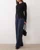 Abercrombie & Fitch Abercrombie & Fitch Sloane high rise wide leg pants with belt in navy - 1