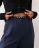 Abercrombie & Fitch Abercrombie & Fitch Sloane high rise wide leg pants with belt in navy - 4