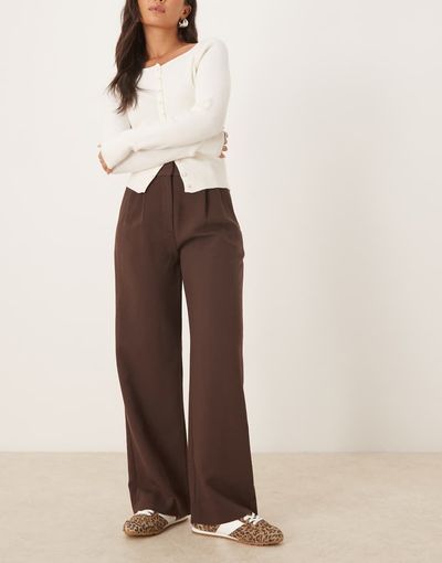 Abercrombie & Fitch Abercrombie & Fitch sloane ultra high waist tailored pants in brown