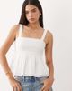 Abercrombie & Fitch Abercrombie & Fitch square neck smocked cami top with removable straps in white - 1