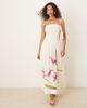 Abercrombie & Fitch Abercrombie & Fitch strapless dropped waist midi dress in cream floral-White - 1