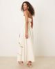 Abercrombie & Fitch Abercrombie & Fitch strapless dropped waist midi dress in cream floral-White - 4